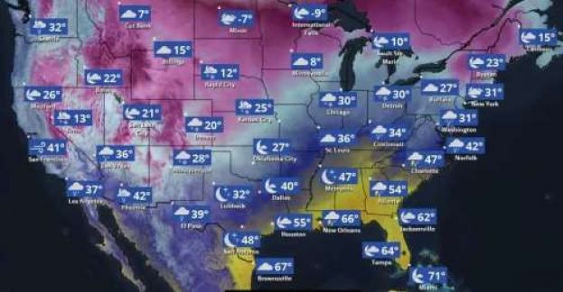 23个州发布冬季警报  本周4千万美国人将受大雪影响
