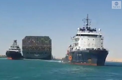 长赐号顺利恢复行驶  苏伊士运河6天后再次通行