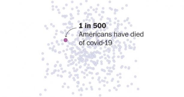 美国平均500人就有1人死于新冠