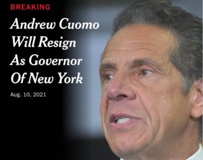 快讯：纽约州长库莫因性骚扰丑闻宣布辞职