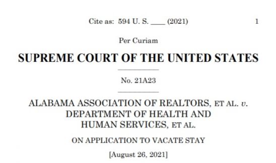 美最高法院终结暂停驱逐租客禁令：CDC越权