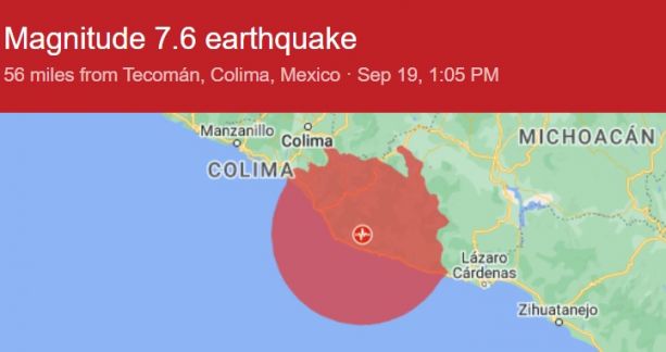 墨西哥中部发生7.6级强震  尚未传出灾损报告